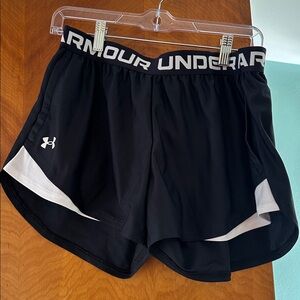 Under Armour Black and White Running Shorts